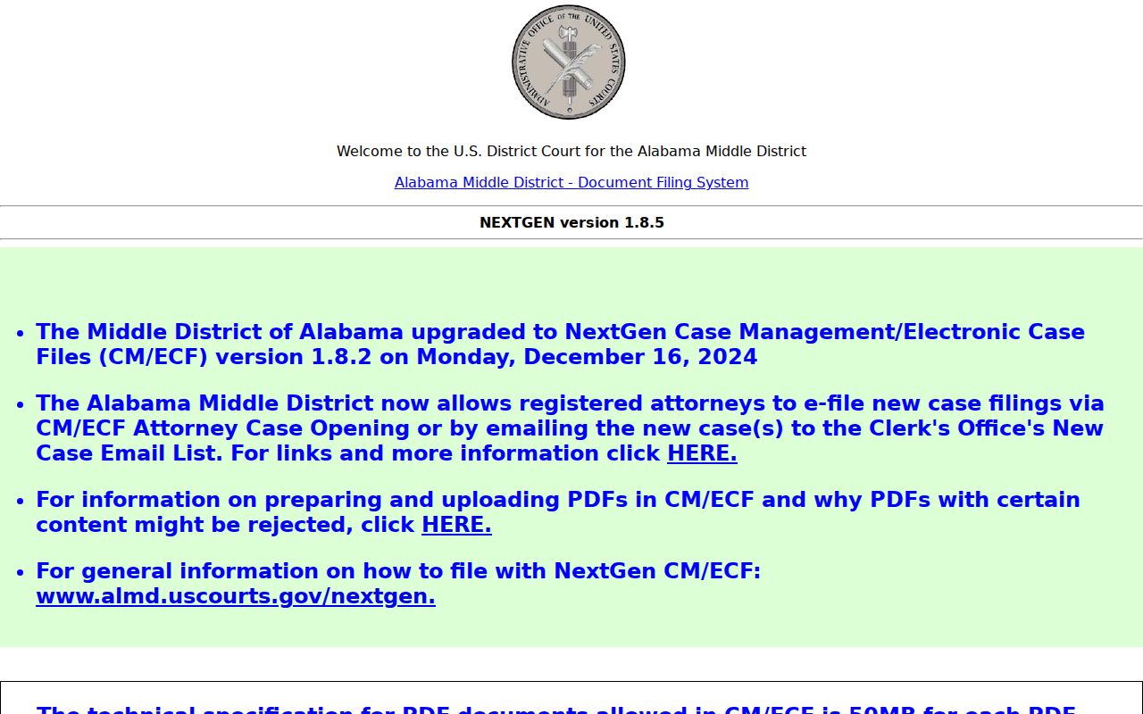 Butler County federal court records through Middle District CM ECF